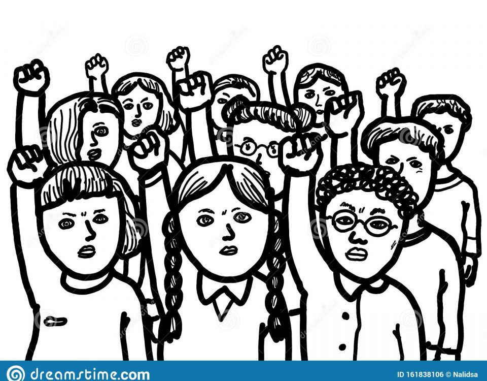 https://www.dreamstime.com/activists-protest-social-movement-group-young-student-protesting-make-climate-change-image161838106